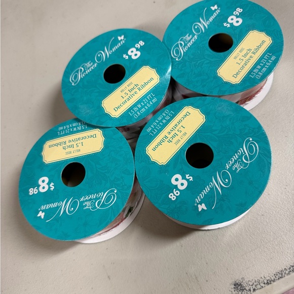 Pioneer Woman Holly Rose Floral Ribbon. 4 rolls brand new - Picture 6 of 6